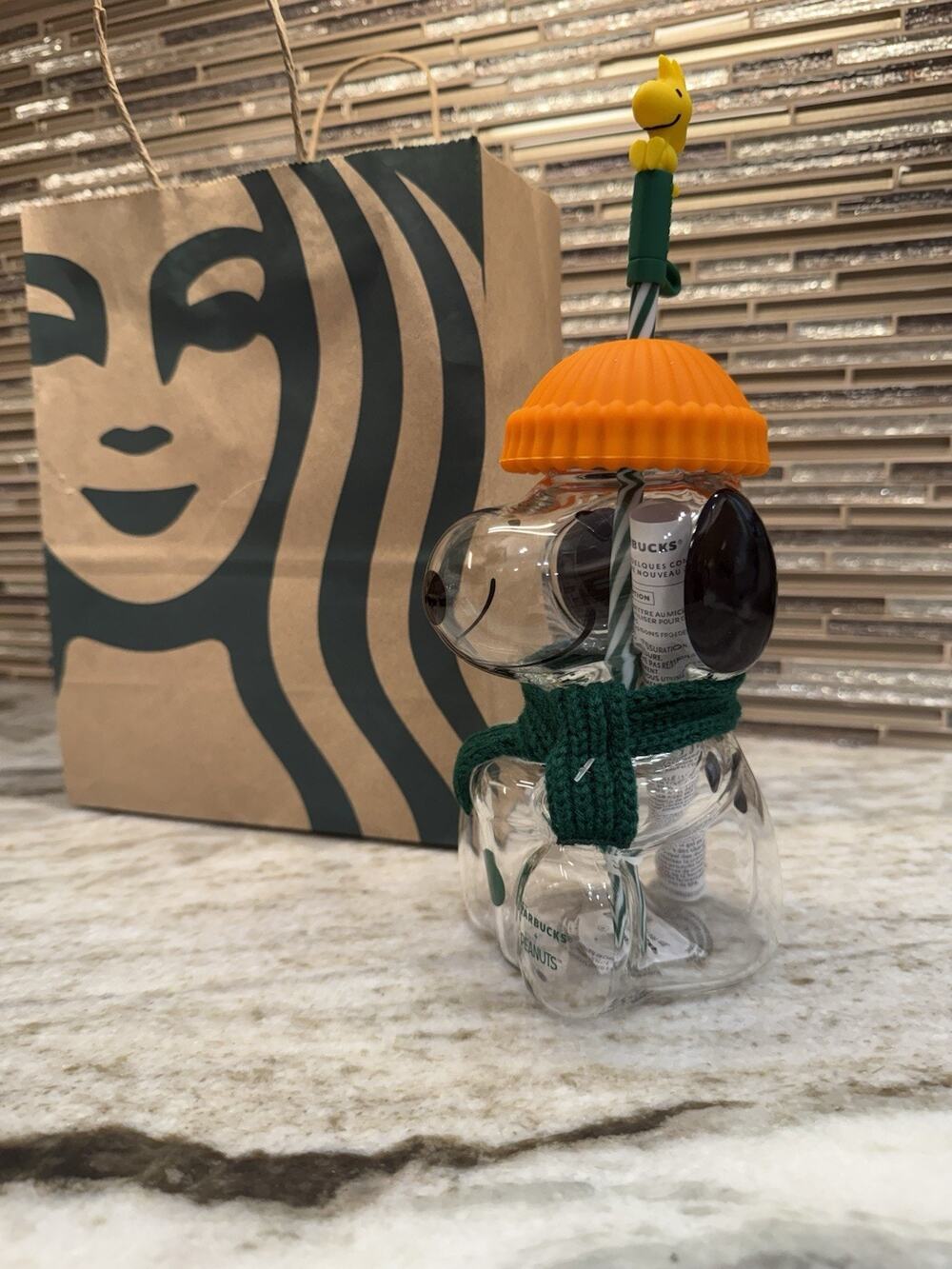 Starbucks Snoopy Cup Orange New